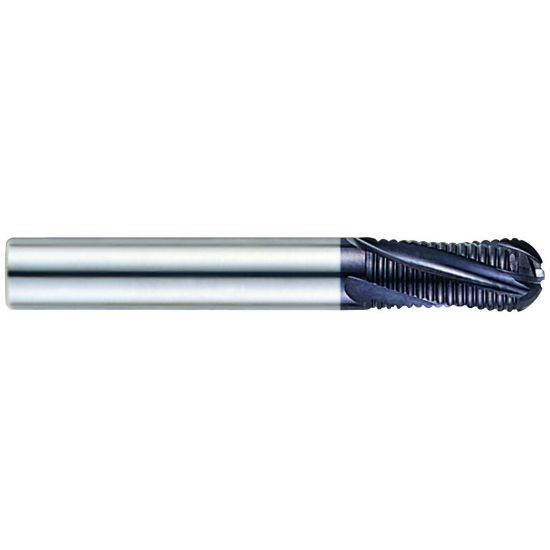 Picture of YG-1 EM833060 DIA 6MM SH 0.2362 LOC 0.6299 OAL 2.2441 End Mill Roughing Flute Standard Helix Carbide TiAlN Single End Ball Nose X-Power