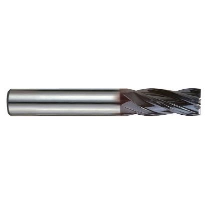 Picture of YG-1 EMD56012 DIA 3/16 SH 0.1875 LOC 0.1875 OAL 2.00 End Mill Standard Flute Variable Helix Carbide TiAlN Single End Square Sharp V7 Mill
