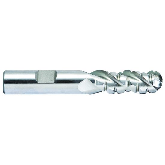 Picture of YG-1 EP12048 DIA 3/4 SH 0.7500 LOC 1.6250 OAL 3.8750 End Mill Roughing Flute Standard Helix Powder Metal Uncoated Single End Ball Nose ASP