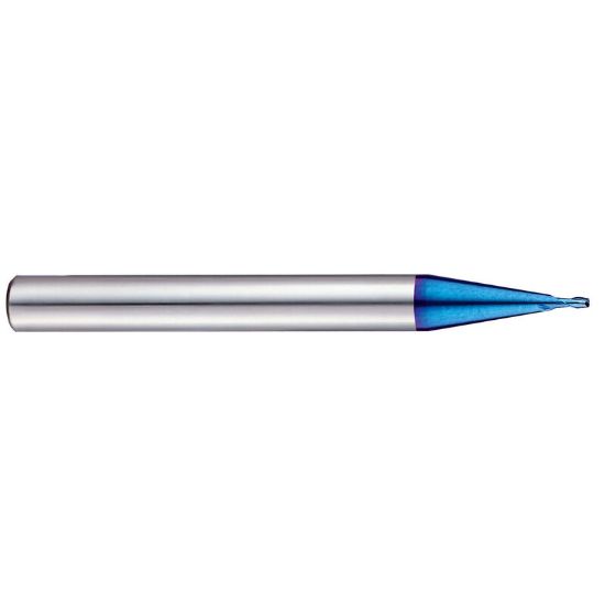 Picture of YG-1 G8A50008 DIA 1MM SH 0.2362 LOC 0.0591 OAL 1.9685 End Mill Standard Flute Standard Helix Carbide TiAlN Single End Corner Radius 0.0394 1.00MM X-5070 End Mill