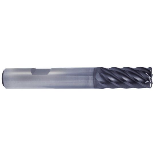 Picture of YG-1 UGMG23024 DIA 3/8 SH 0.3750 LOC 1.00 OAL 3.00 End Mill Standard Flute Variable Helix Carbide TiAlN Single End Corner Radius 0.0150 0.38MM V7 Plus A