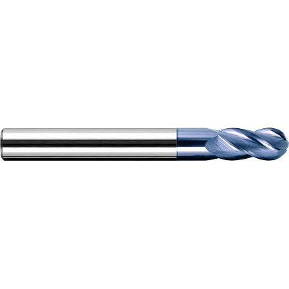 Picture of ZCC GM-4B-1/8 KMG303 DIA 1/8 SH 0.1250 LOC 0.50 OAL 1.50 End Mill Standard Flute Variable Helix Carbide TiAlN Single End Ball Nose