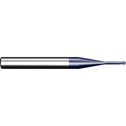 Picture of ZCC HM-2BP-R1.5-M10 KMG555 DIA 3MM SH 0.2362 LOC 0.1770 OAL 1.9685 End Mill Standard Flute Variable Helix Carbide TiAlN Single End Ball Nose