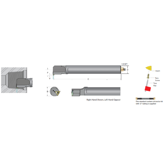 Picture of DORIAN AS-20S-ADTHOR-4 On Edge Boring Bar 1.250 Shank 10.00 OAL