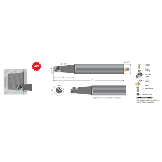 Picture of DORIAN AS-32T-ADLNR-22API Iso Thread Boring Bar 2.000 Shank 12.00 OAL