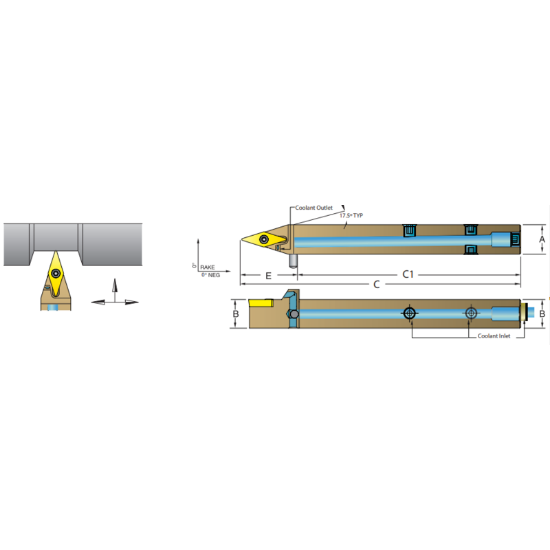 Picture of DORIAN ASVVPN1212-K16 35.0° Swiss Square 0.472 Shank 4.210 OAL