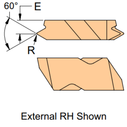 Picture of HORIZON HTC 3R14E 310F Indexable, Threading Insert Top Notch UN 14.00TPI 0.008 Corner Radius Carbide TiAlN