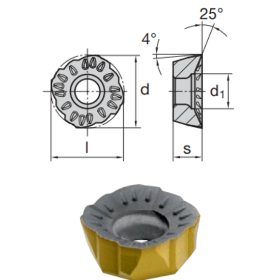 Picture of LMT FETTE XOKX 1606 ZD-TR 610T Milling Insert Square