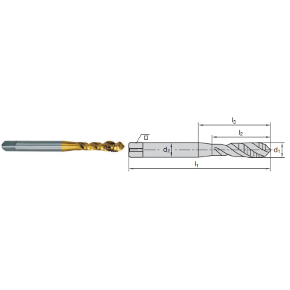 Picture of LMT FETTE 1400944 M10-1.50MM Cut Spiral Flute Bottoming 1.5P-2.5P HSSE-Powder Metal TiCN +