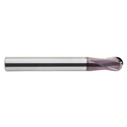 Picture of M.A. FORD 15611811A DIA 3MM SH 0.2362 LOC 0.1181 OAL 2.9528 End Mill Standard Flute Standard Helix Carbide AlTiN Single End Ball Nose TuffCut DM®