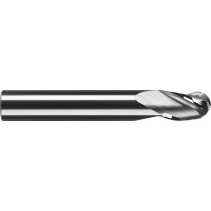 Picture of ROBBJACK SB-301-12-T DIA 3/8 SH 0.3750 LOC 0.50 OAL 2.50 End Mill Standard Flute Standard Helix Carbide TiN Single End Ball Nose
