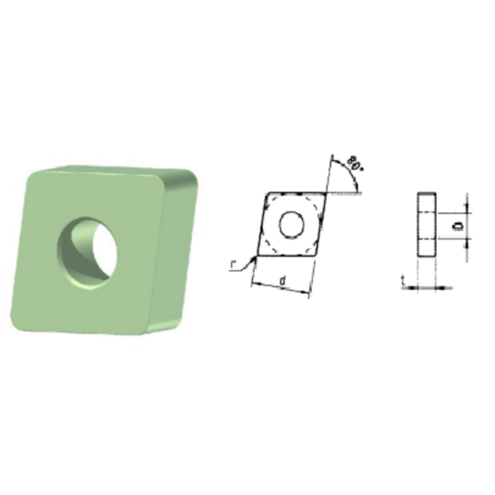 Picture of ROMAY CNGA 434 CC-515 Turning Insert 80.0° Silicon Nitride 0.062 Corner Radius
