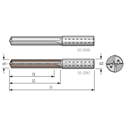 Picture of HAM TFR299-1800 TA 18.00mm 7XD Solid Carbide Multi Drill , 2 Straight Flutes, TA Coated, Coolant Thru