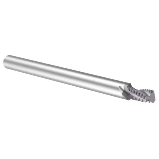 Picture of Thread MILL USA TM13832 Carbide #6 x 32.00TPI UN 0.100 Cut Dia Cylindrical 0.1250 2.000 OAL TIALN