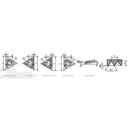 Picture of XACTFORM 11ER 19’’ BSPT K27C Insert Iso Thread Full Profile TiAlN 19.00TPI BSPT